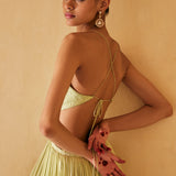 Mint Resham Work Tiered Dress