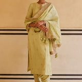 Mint Kurta With Pants & Dupatta