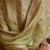 Mint Kurta With Pants & Dupatta