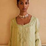 Mint Kurta With Pants & Dupatta