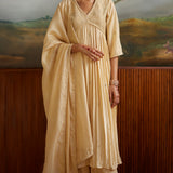 Buttercup Silk Anarkali With Pants & Dupatta