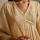Buttercup Silk Anarkali With Pants & Dupatta