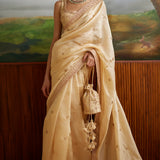 Buttercup Hand Embroidered Saree With Blouse