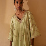 Mint Anarkali With Pants & Dupatta