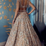 Florence Gold Lehenga Set