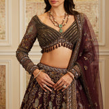 Shahira Plum Lehenga Set