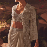 Demure Draped Skirt Set