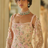 Ivory Multi-Coloured 3D Sharara Set