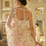 Ivory Multi-Coloured 3D Sharara Set