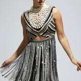 Black Fringe Mini Dress