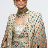 Manhoor Cape Saree Set