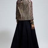 Blue Textured Cape with Lehenga
