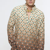 Ivory Brown Ombre Kurta Set