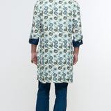 Ivaan White Jaal Kurta