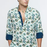 Ivaan White Jaal Kurta