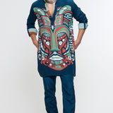 Midnight Blue Mask Kurta