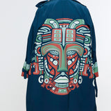 Midnight Blue Mask Trench Coat
