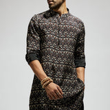 Black Geo Print Kurta