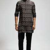 Black Geo Print Kurta