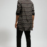 Black Geo Print Kurta