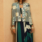 Afreen Cape Jacket & Skirt Set