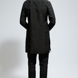 SVA Black Front Open Kurta Set