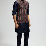 SVA Couture Blue Geo Printed Bundi Set RTS
