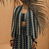 Noura Cape Jacket & Flared Pant Set