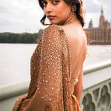 Antique Gold Crystal Saree