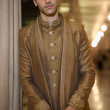 Antique Gold Sherwani Set