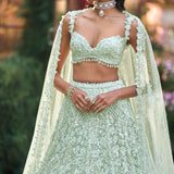 Soft Aqua Sequin Lehenga Set