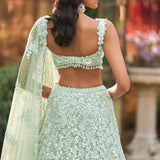 Soft Aqua Sequin Lehenga Set