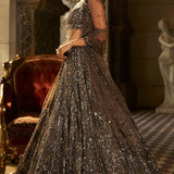 Charcoal Sequin Lehenga Set