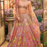 Coffee Floral Lehenga Set