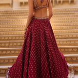 Dark Red Lehenga Set
