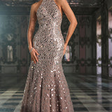 Fit & Flare Mirror Work Gown