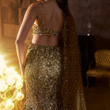 Antique Gold Fit & Flare Skirt Set