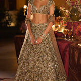 Antique Gold Lehenga Set