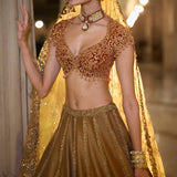 Gold Paisley Lehenga Set