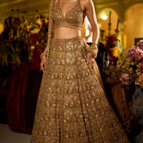 Gold Sequin Lehenga Set