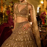 Gold Sequin Lehenga Set