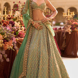 Green Gold Lehenga Set