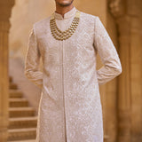 Ivory Abstract Sherwani Set