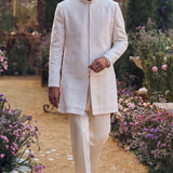 Ivory Geometric Sherwani Set