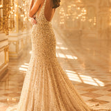 Ivory Pearl Trail Gown