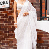 Ivory Sequin Saree