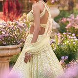 Lemon Yellow Sequin Lehenga Set