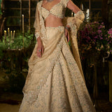 Light Gold Pearl Lehenga Set