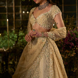Light Gold Pearl Lehenga Set