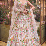 Multi-Coloured Floral Lehenga Set